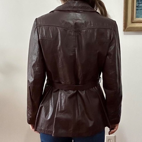 Vintage 70’s belted leather jacket by Avant Garde - Picture 3 of 4